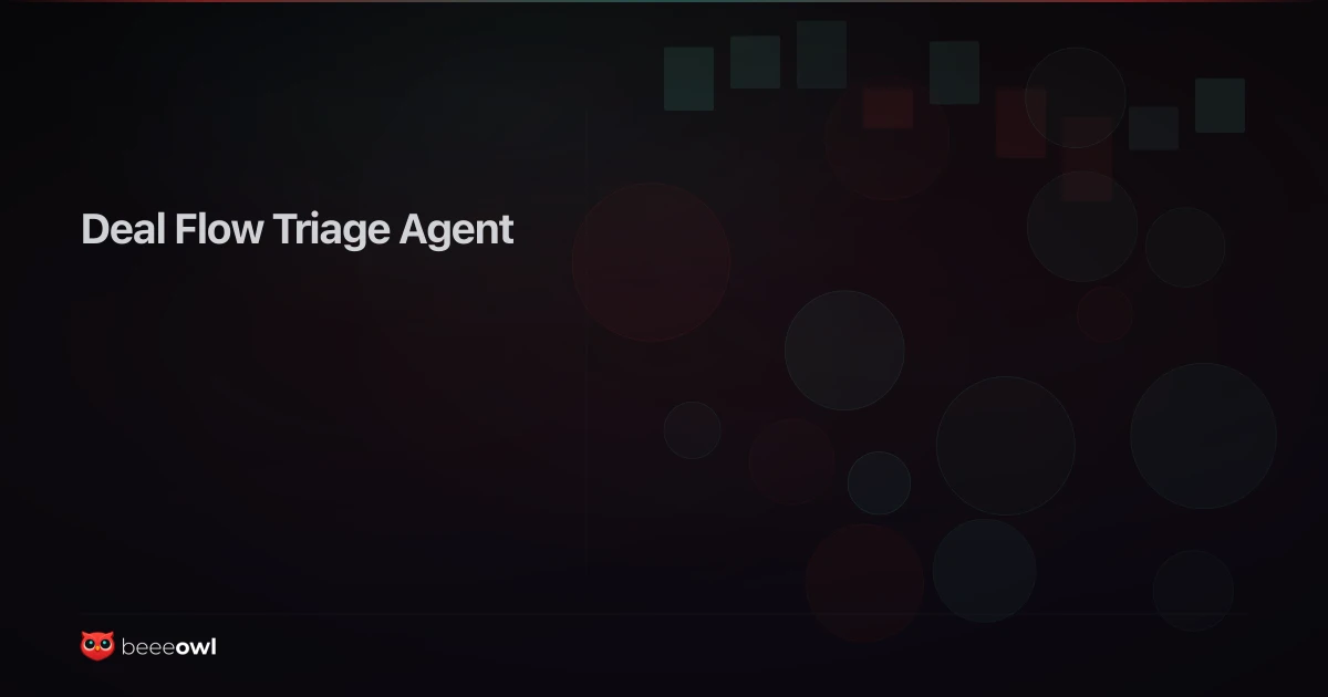 Building a Deal Flow Triage Agent for VCs with OpenClaw